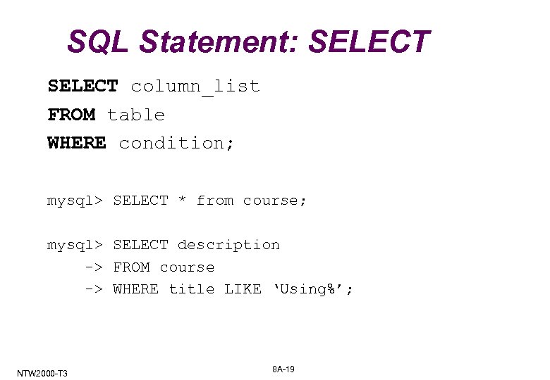 select statement in sql - SQL BI Tutorials